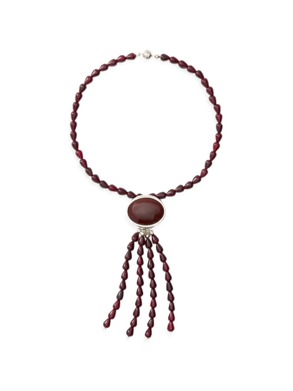 JULIETTA Clio beaded tassel necklace - Silber