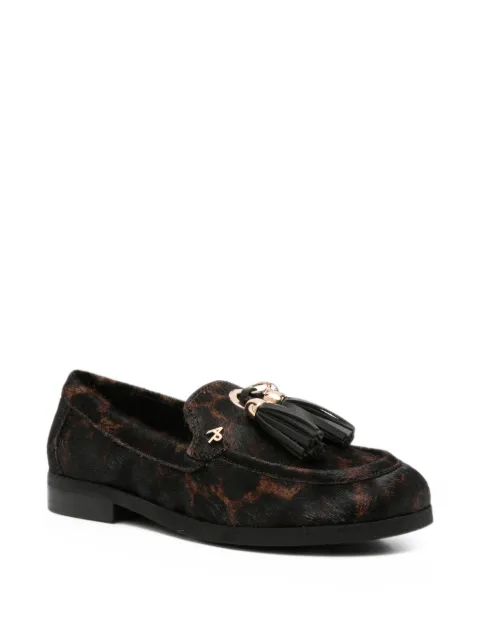 APEPAZZA tassel-detail leopard-print loafers