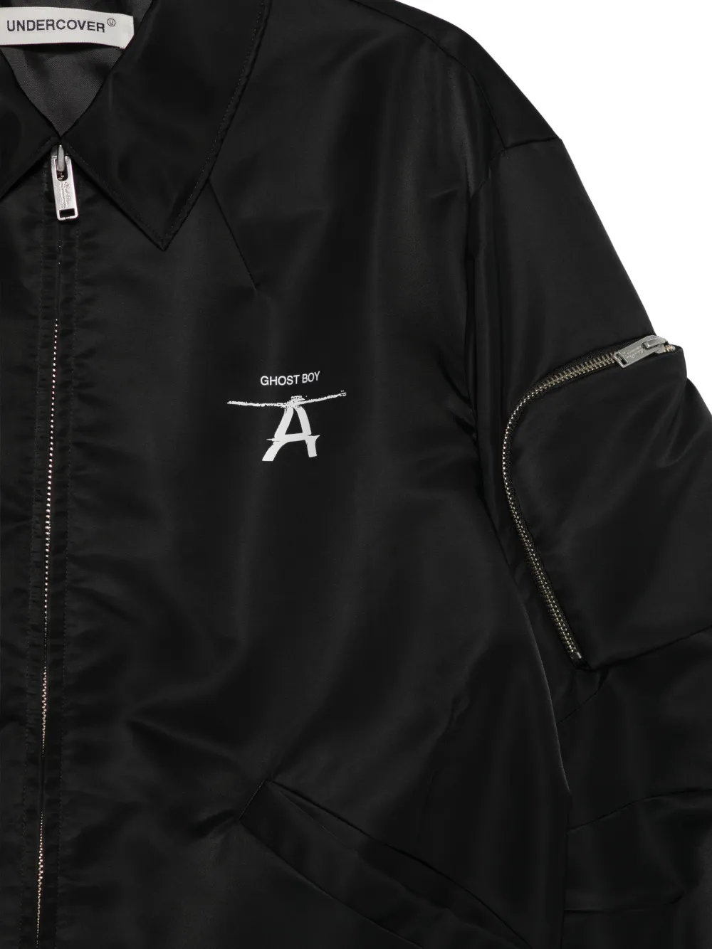 Undercover graphic-print zip-up jacket Zwart