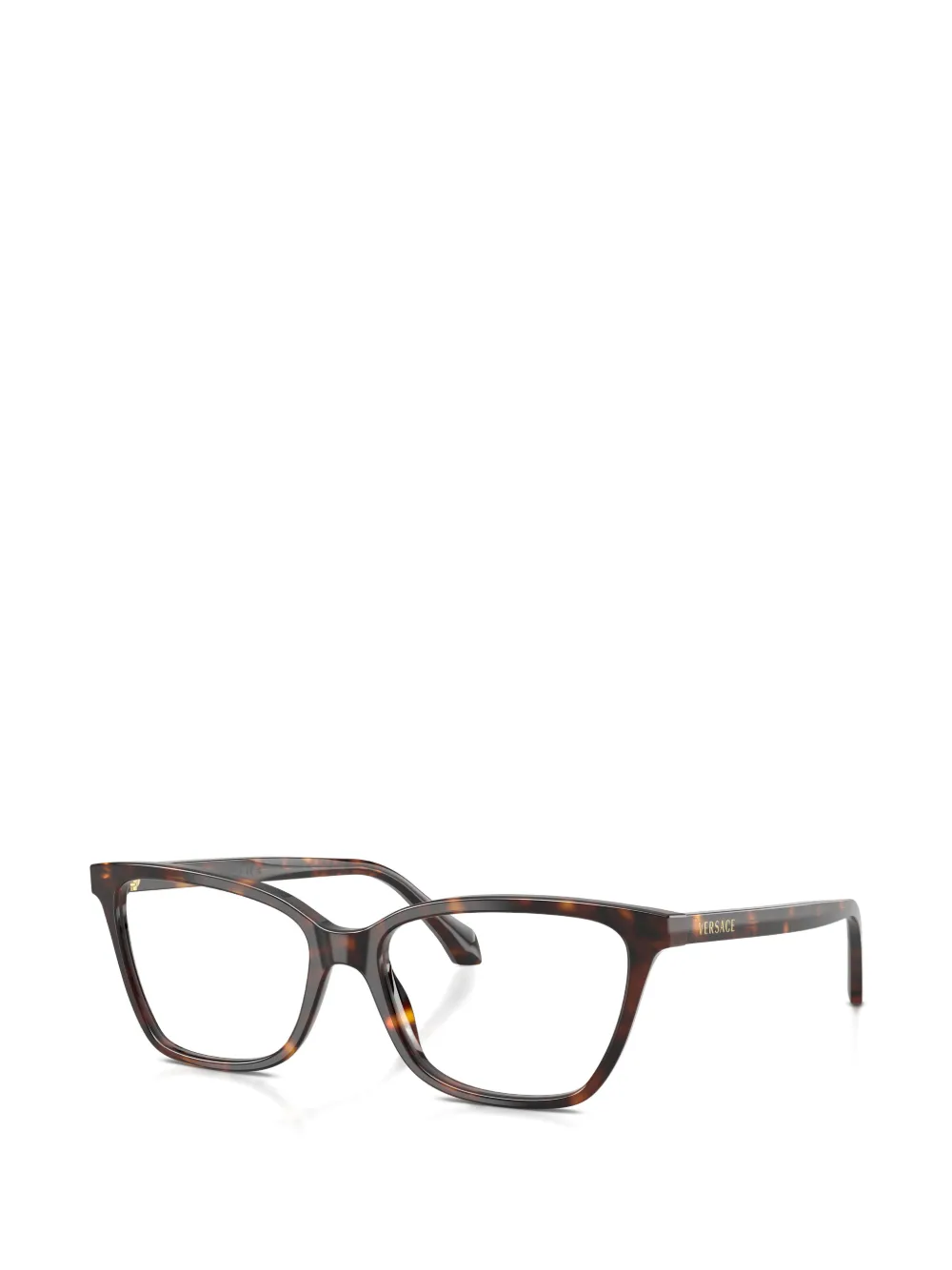 Versace Eyewear Bril met rechthoekig montuur en schildpadschild montuur Bruin