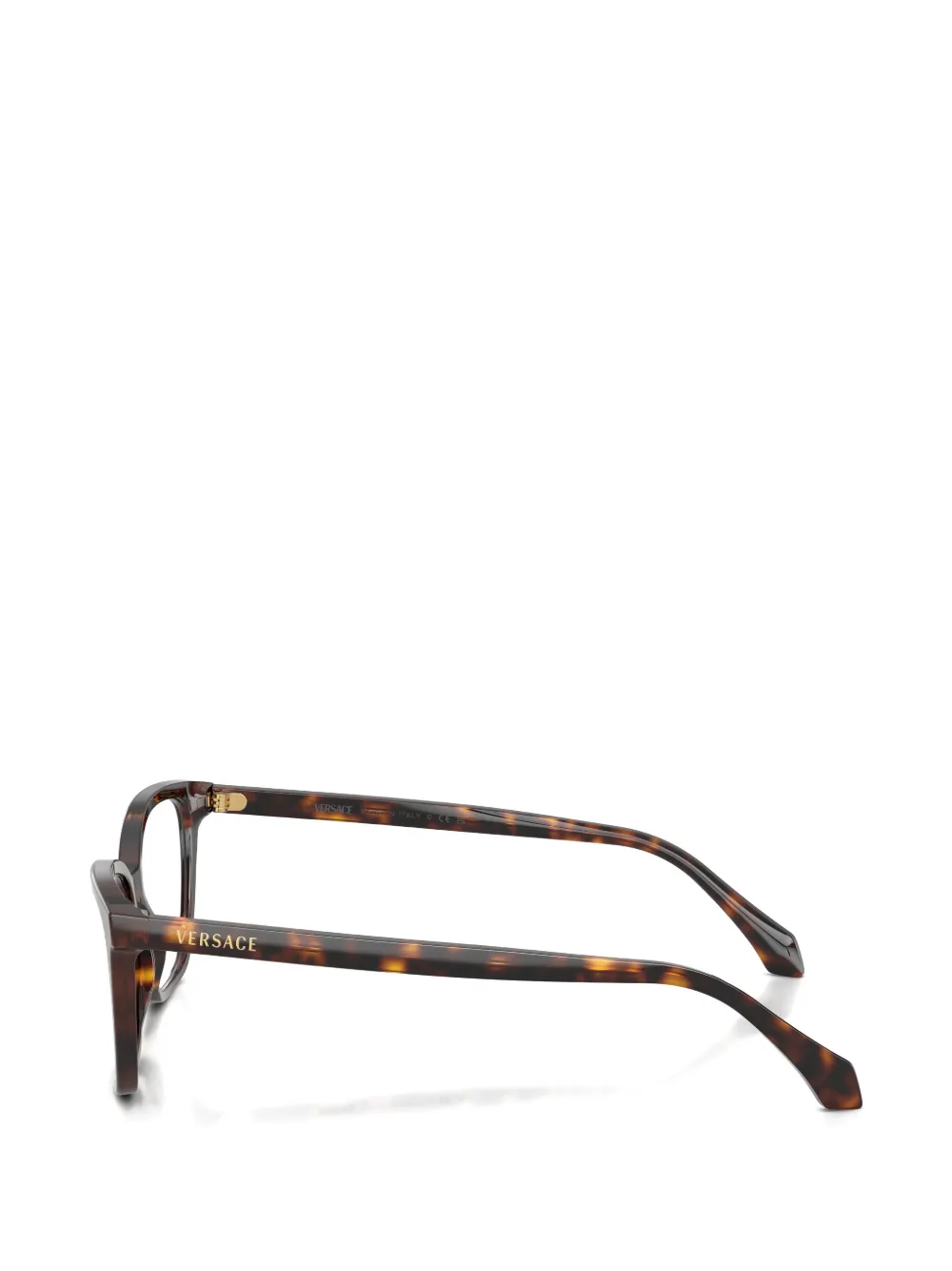 Versace Eyewear Bril met rechthoekig montuur en schildpadschild montuur Bruin