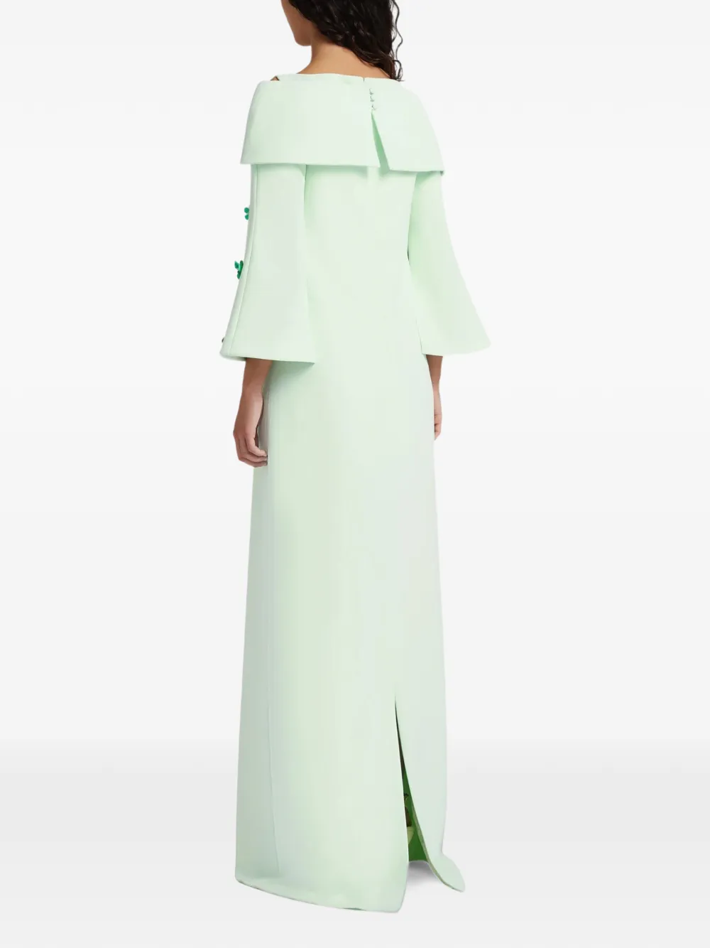 Safiyaa Cielle off-shoulder maxi-jurk verfraaid met bloemen Groen