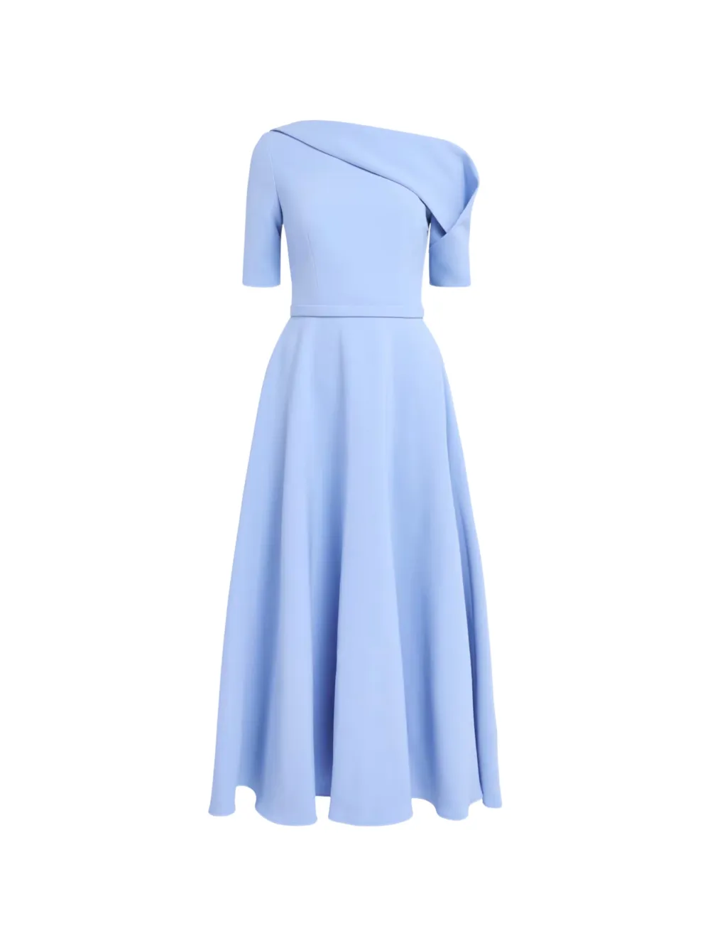 Safiyaa asymmetric draped A-line midi dress - Bleu Safiyaa asymmetric draped A-line midi dress - Bleu