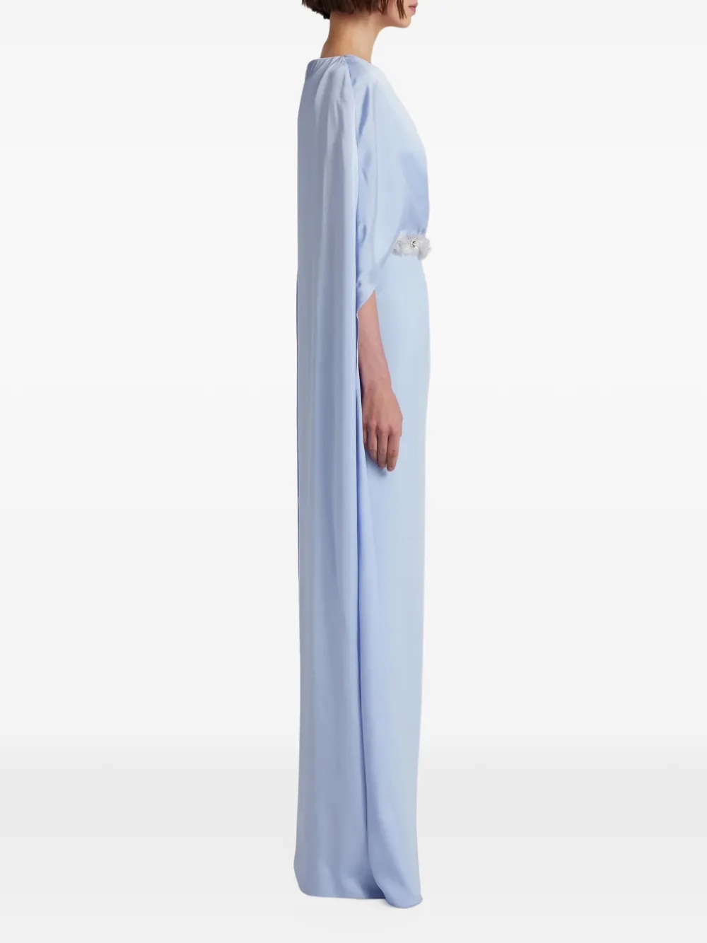 Safiyaa Mirabella maxi-jurk met capedetail verfraaid met pailletten Blauw
