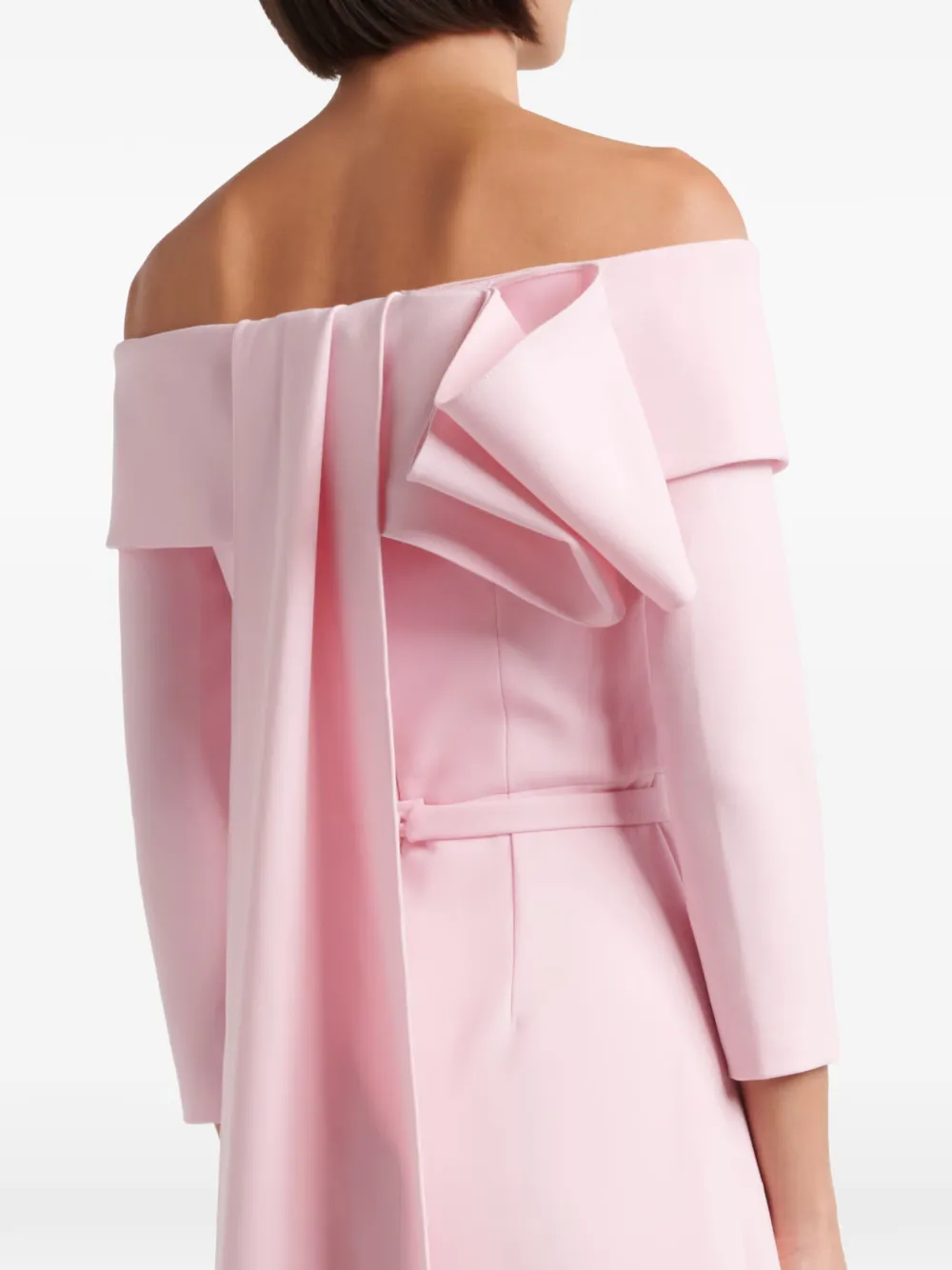 Safiyaa Off-shoulder maxi-jurk met strikdetail Roze