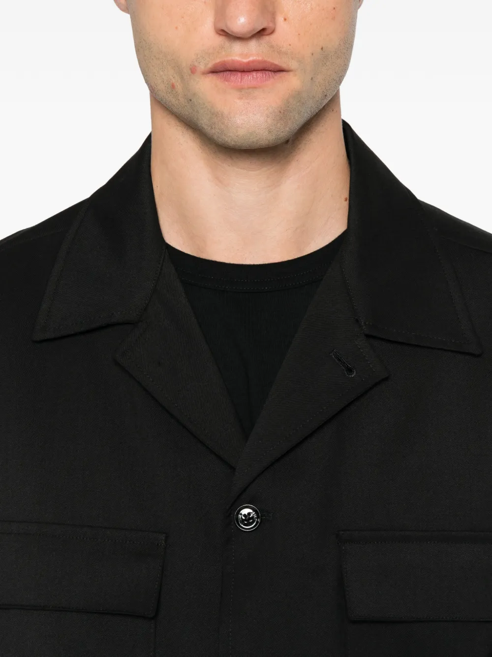 Briglia 1949 flap-pocket shirt jacket Zwart