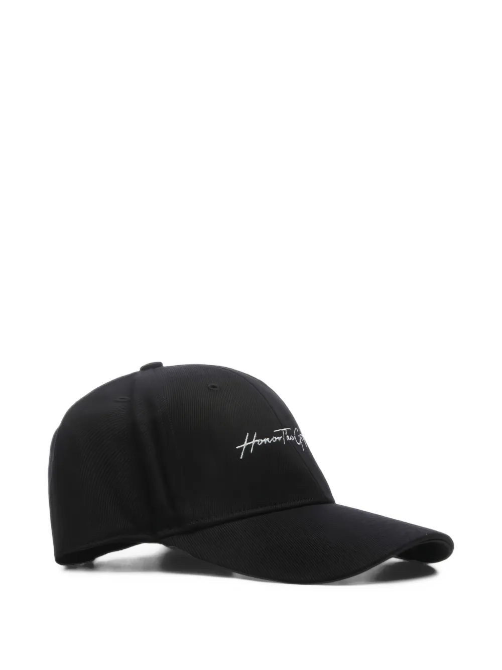 Honor The Gift Script logo-embroidered cap Zwart