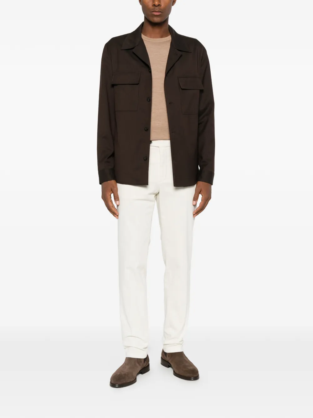 Briglia 1949 button-up shirt jacket Bruin