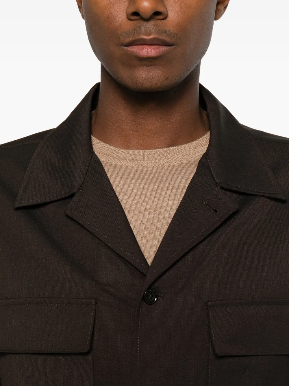 Briglia 1949 button-up shirt jacket Bruin