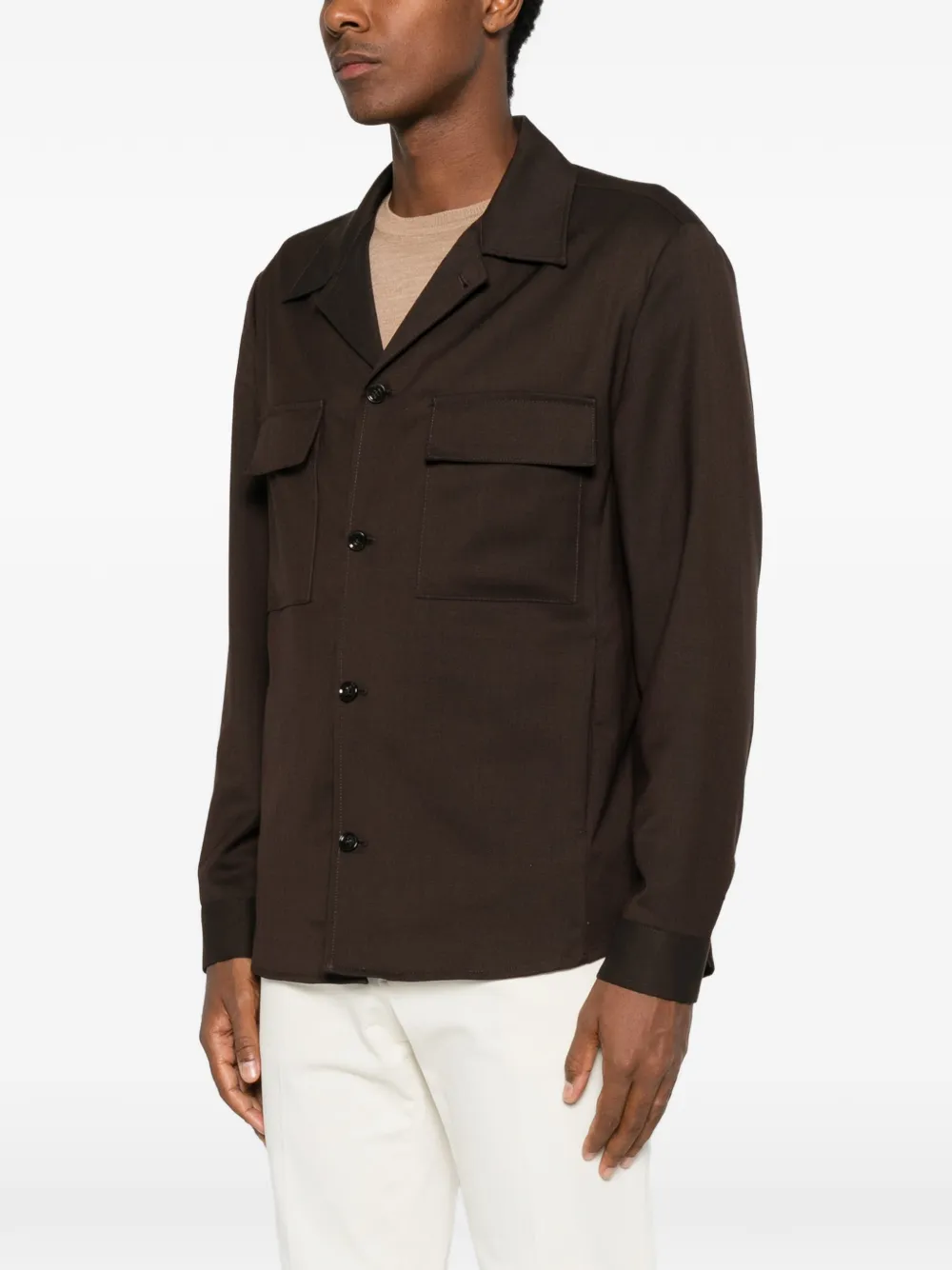 Briglia 1949 button-up shirt jacket Bruin