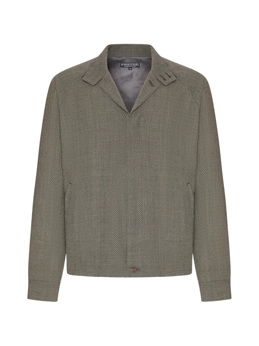 soshiotsuki dobby-weave raglan-sleeve jacket - Grau