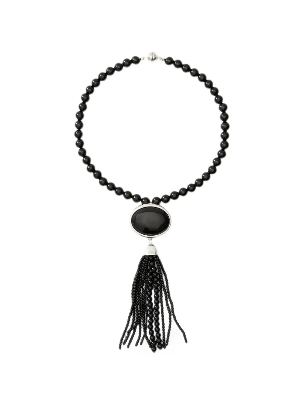 JULIETTA Clio beaded tassel necklace - Silber
