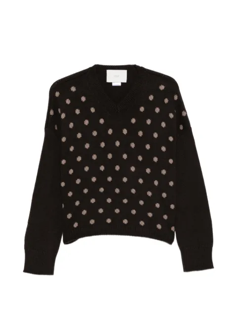 Vanisè polka-dot V-neck sweater