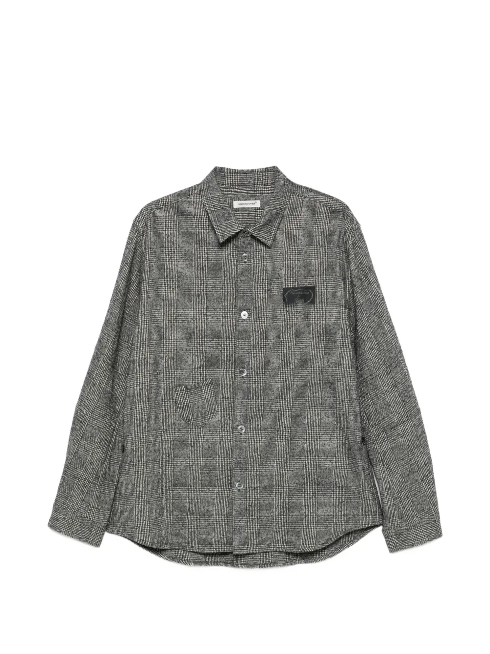 Undercover Kariertes Prince of Wales Hemd mit Logo-Patch - Grau