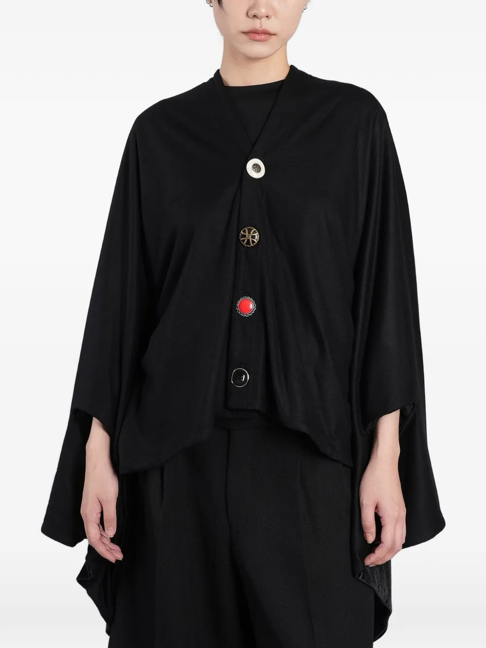 Junya Watanabe button-up cape-style cardigan - Schwarz
