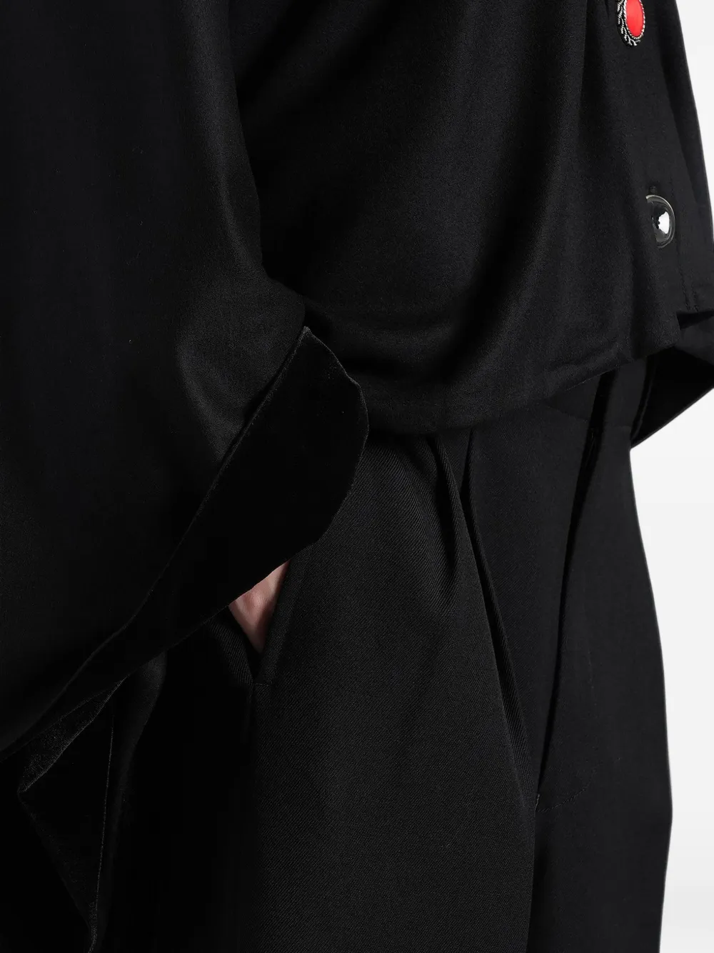 Junya Watanabe button-up cape-style cardigan Zwart