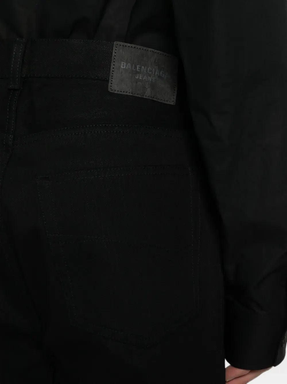 Balenciaga Curved Knee pants in black Zwart