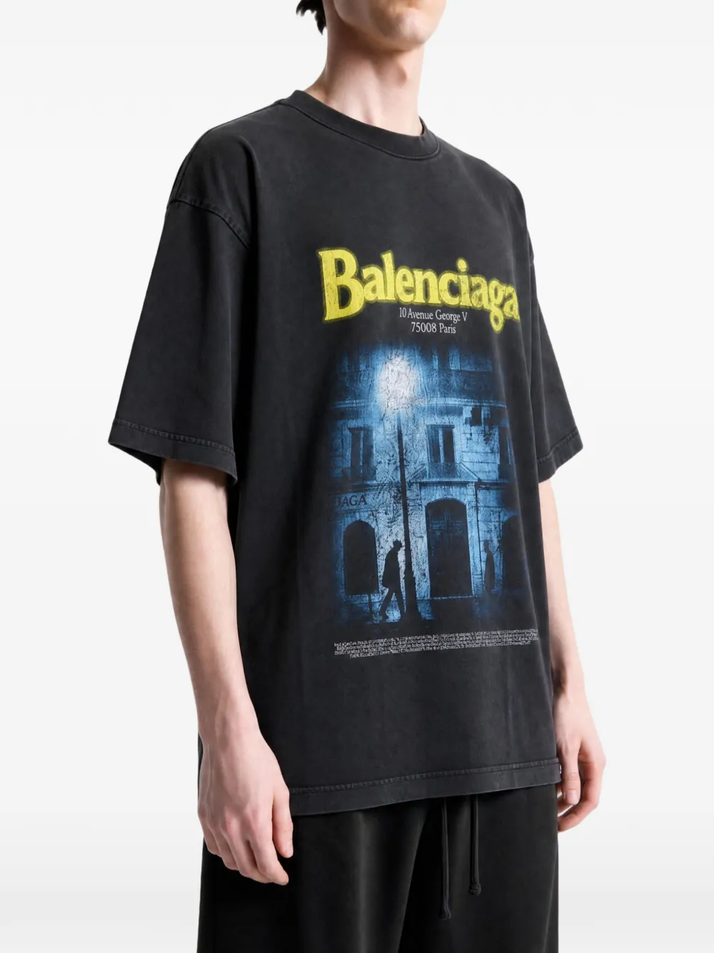 Balenciaga The Address medium-fit T-shirt Zwart