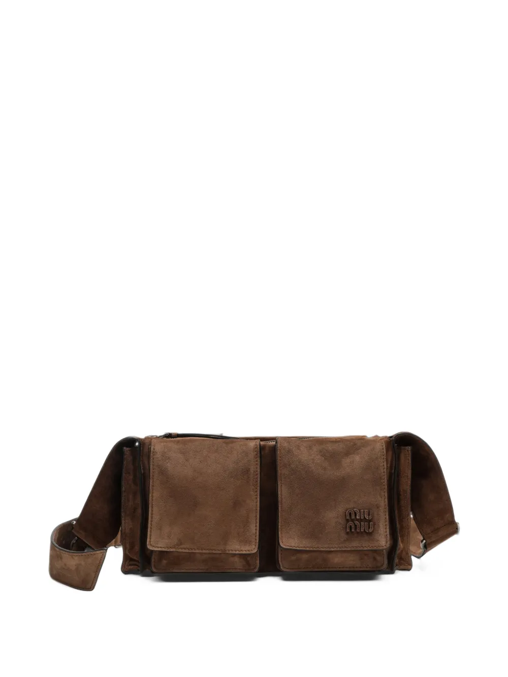 Miu Miu Utilitaire suede crossbody bag - Marron Miu Miu Utilitaire suede crossbody bag - Marron