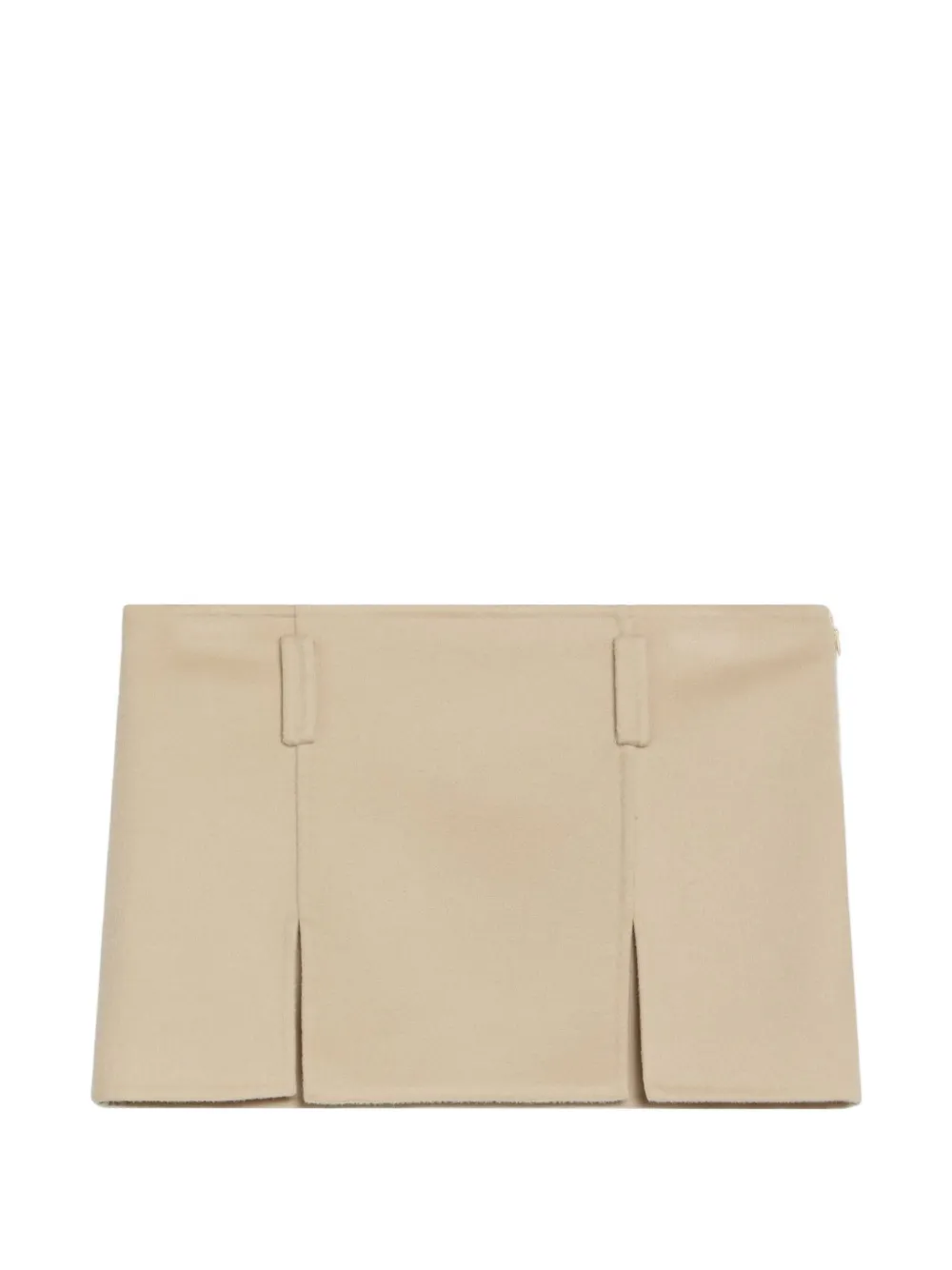 Miu double cashmere and waool miniskirt Beige