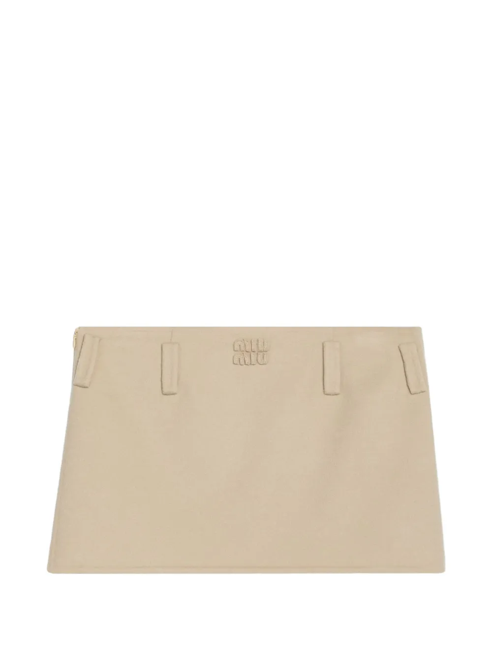 Miu double cashmere and waool miniskirt Beige
