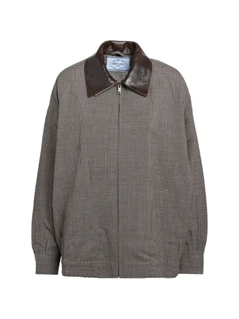 Prada houndstooth wool blouson jacket