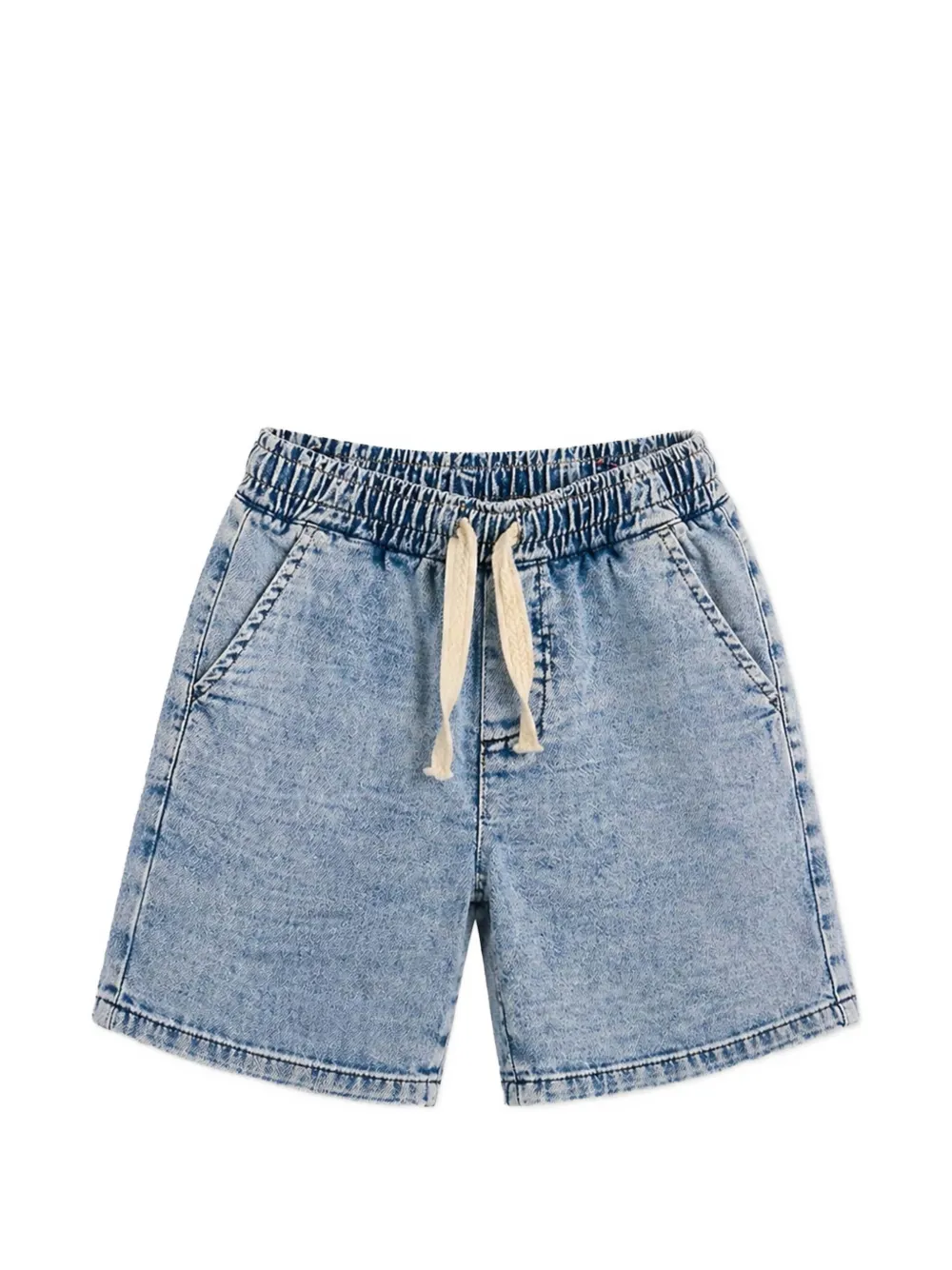 BEL-AIR KIDS acid-wash denim shorts - Blu