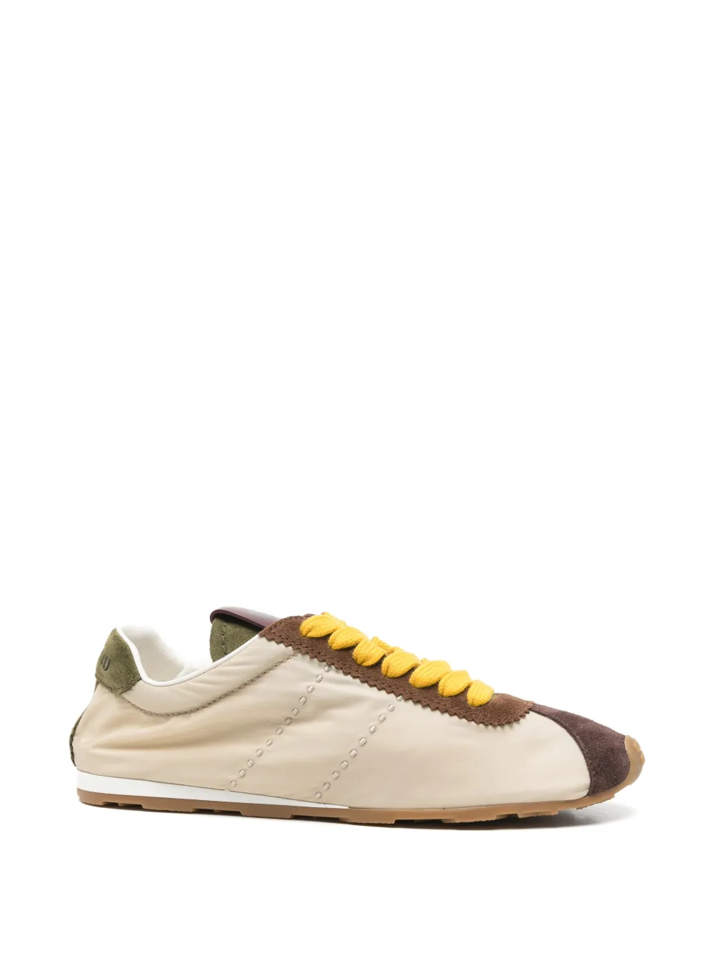 Miu Miu suede-trim panelled sneakers - Nude