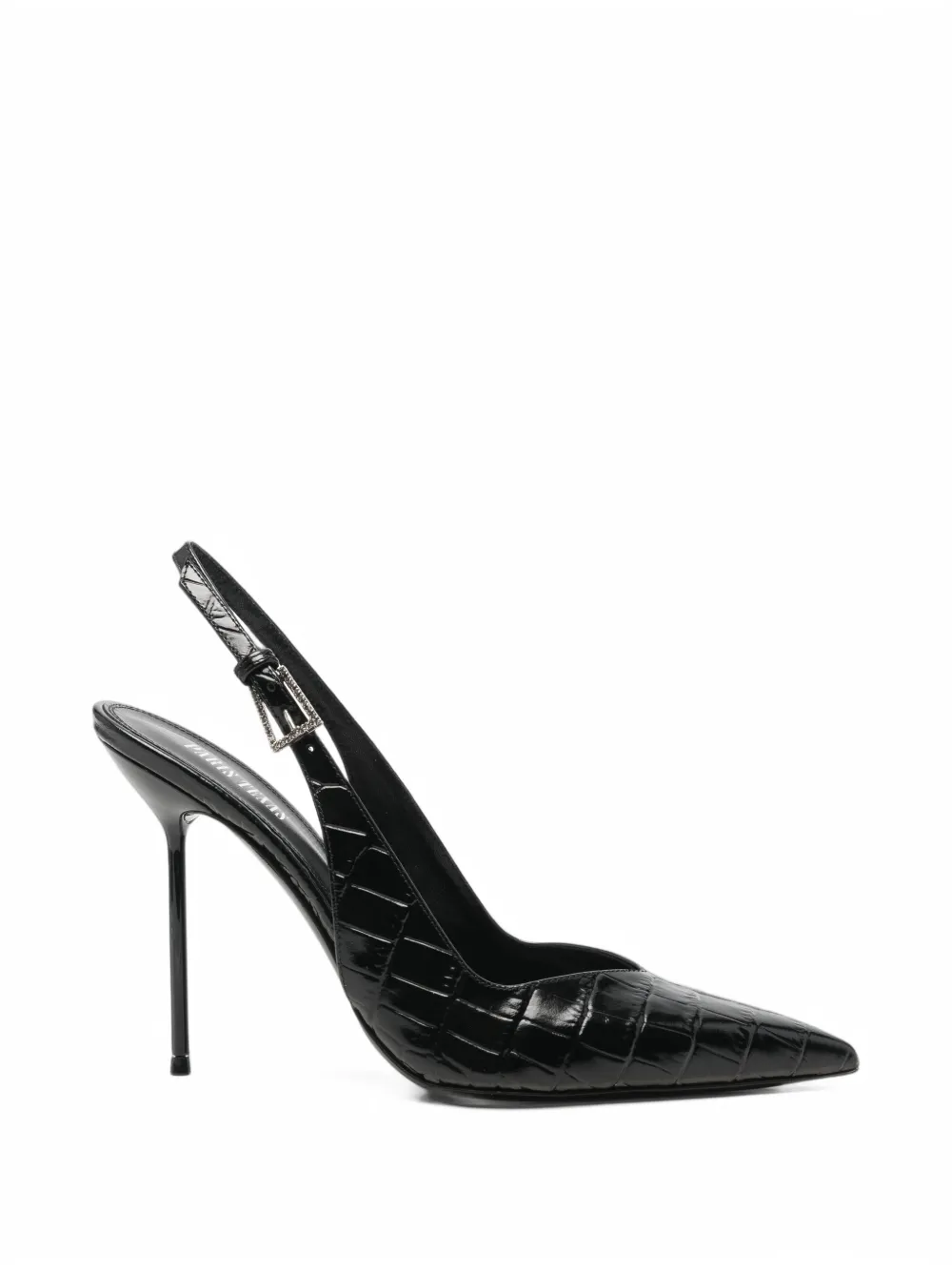 Paris Texas Lidia croc-effect slingback pumps - Black