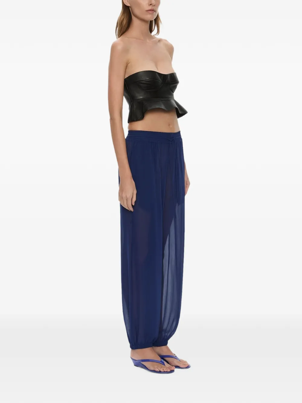 Christopher Esber Bennett zijden broek Blauw