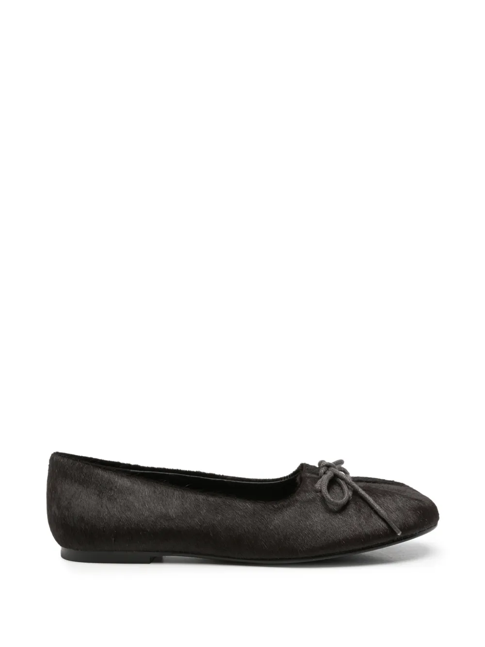 Bibi Lou bow-detail pony-hair ballet flats - Braun