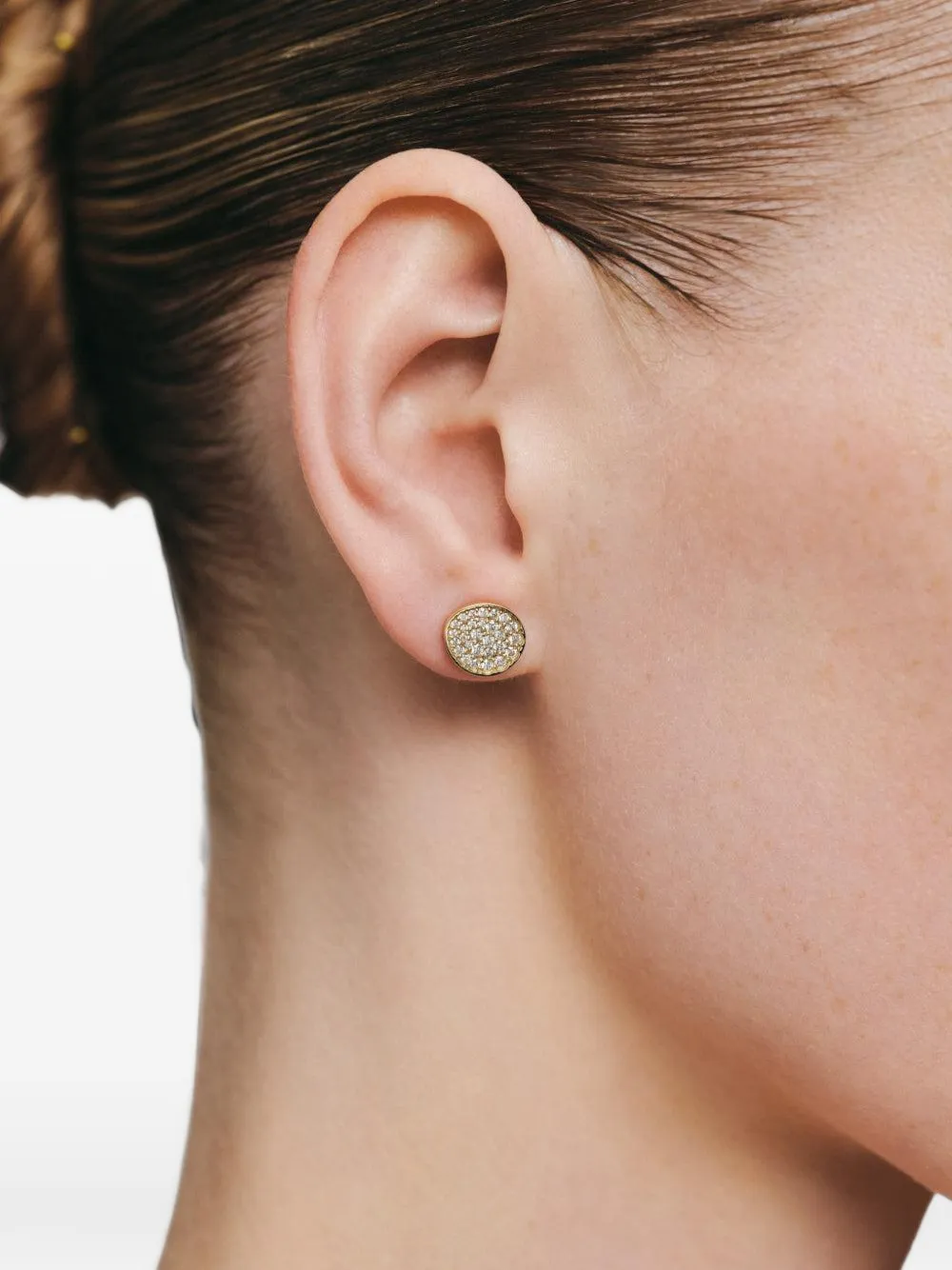 GUZEMA diamond flat stud earrings