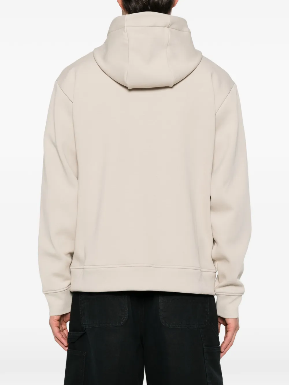 BOSS zip-up logo-print hoodie Beige