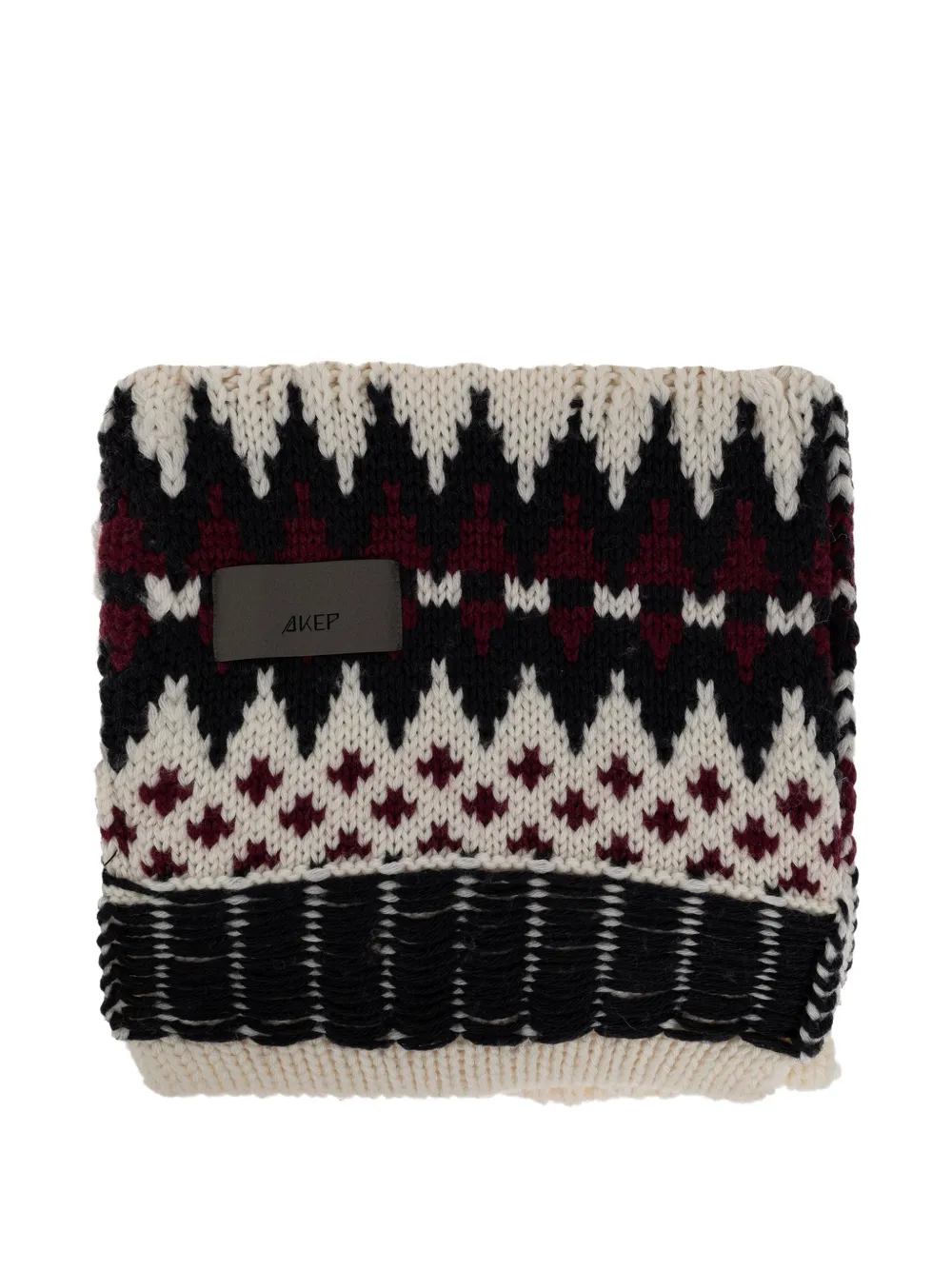Akep cable-knit jacquard-patterned scarf - Nude