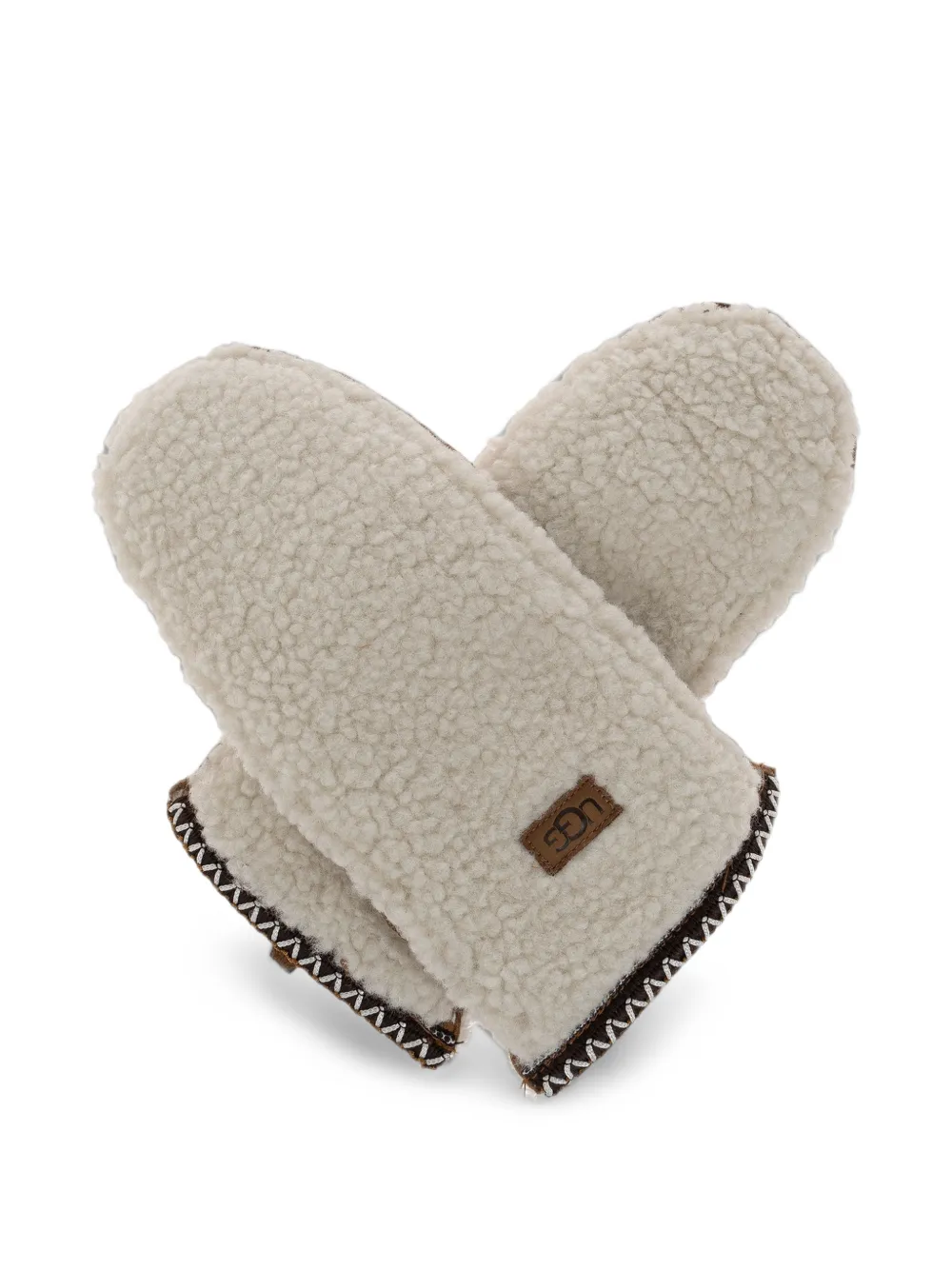 UGG logo-patch gloves - Marrone