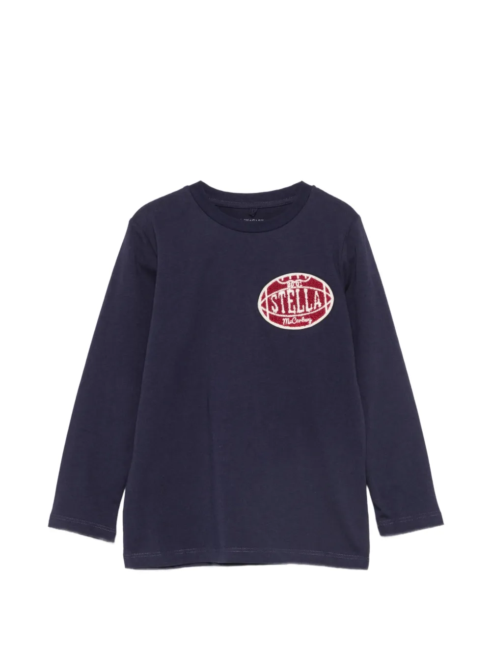 Stella McCartney Kids logo-patch long-sleeve T-shirt Blauw