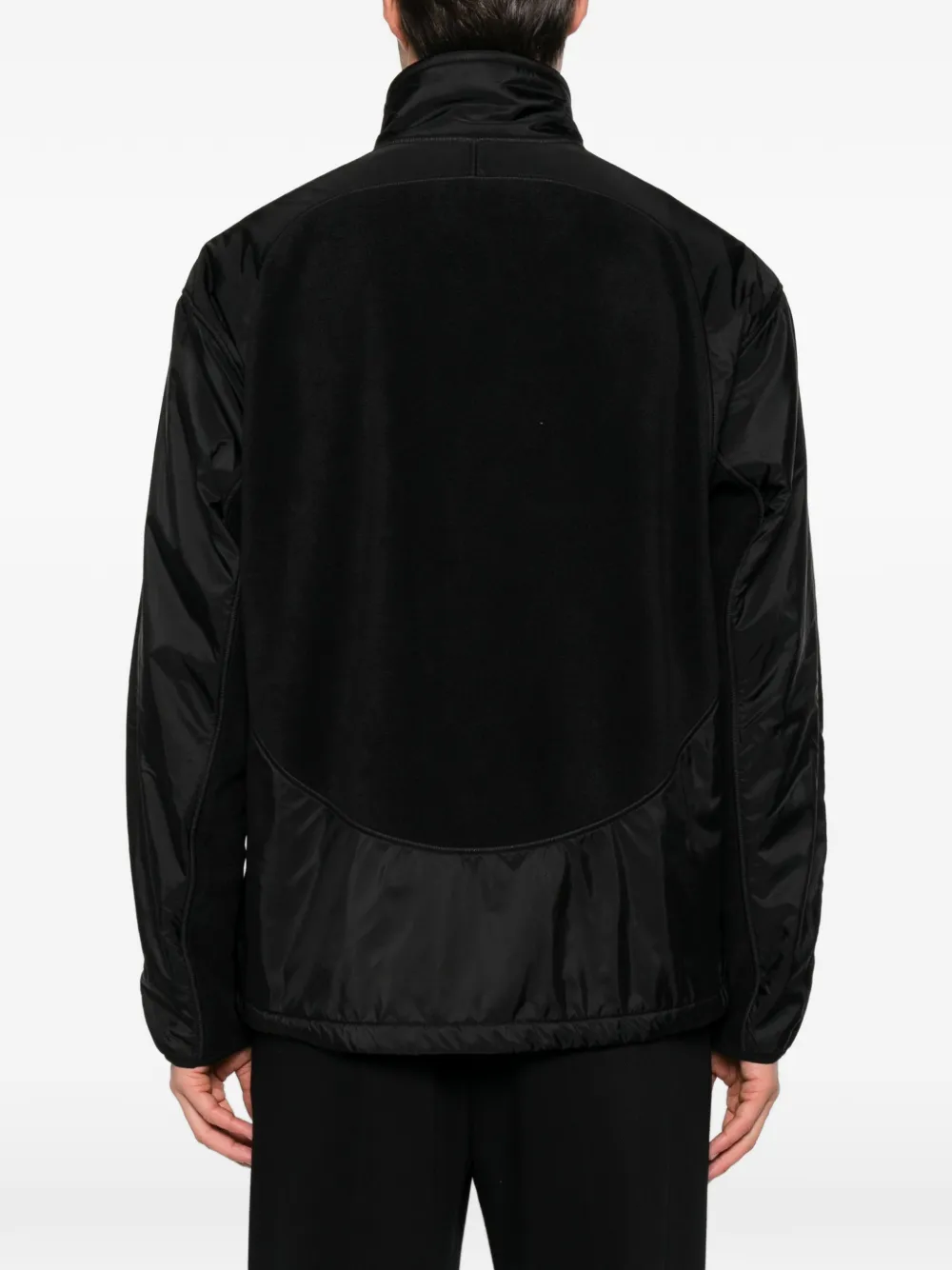 Prada logo-plaque panelled jacket Zwart