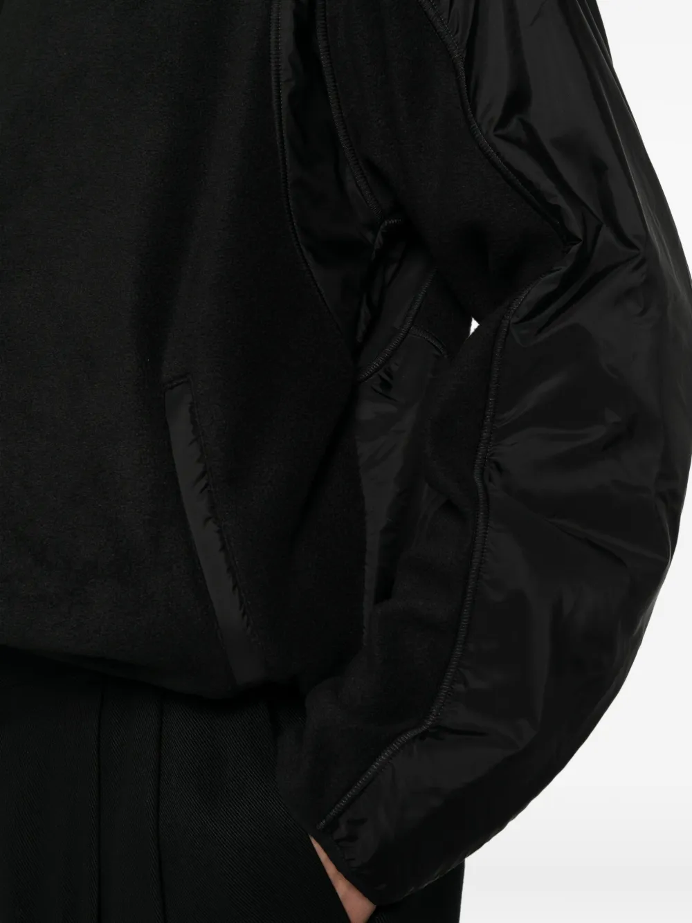 Prada logo-plaque panelled jacket Zwart