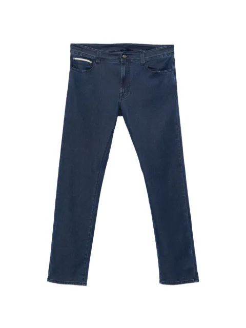 Canali logo-patch straight-leg jeans