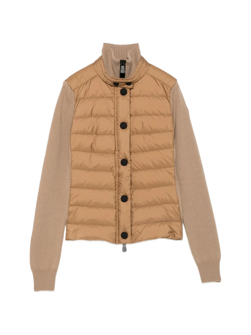 Moncler Grenoble quilted-panel high-neck jacket Beige