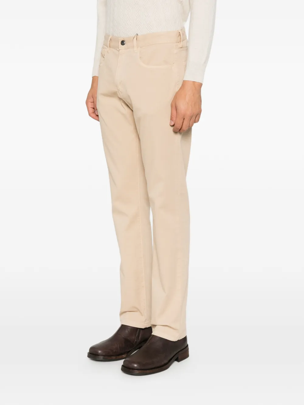Canali logo-patch straight-leg jeans Beige