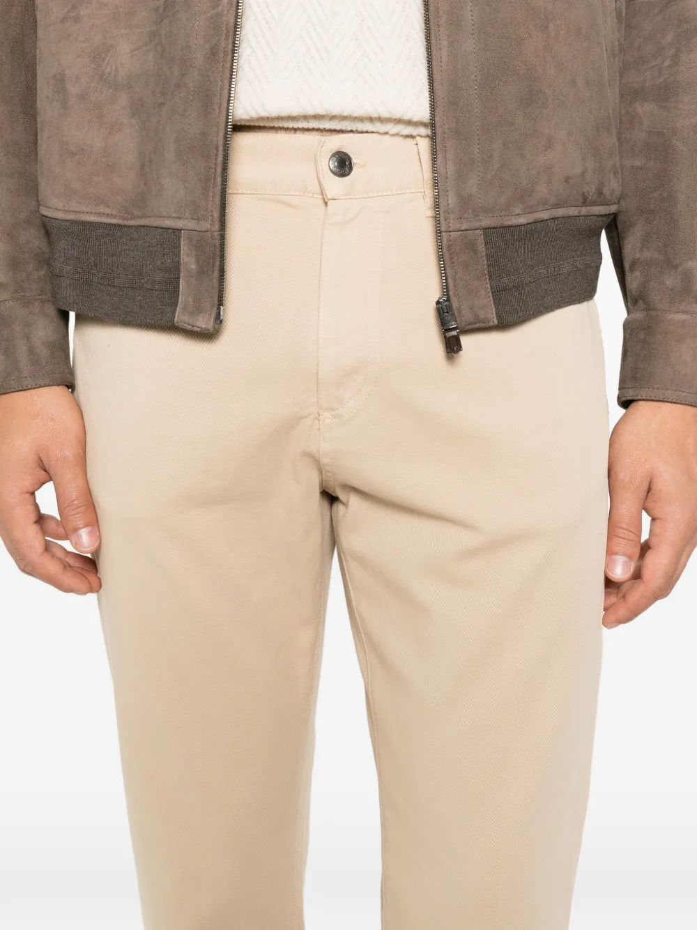 Canali logo-patch straight-leg jeans Beige