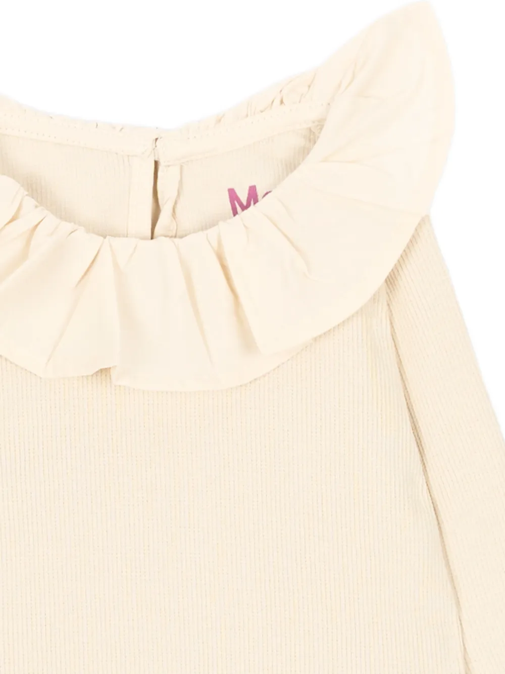 Molo Faye ruffled ribbed bodysuit Beige
