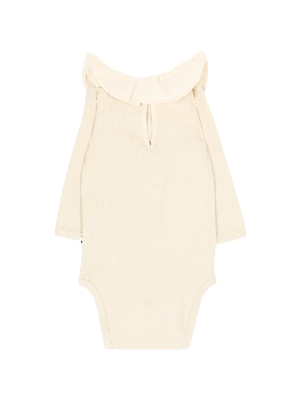 Molo Faye ruffled ribbed bodysuit Beige
