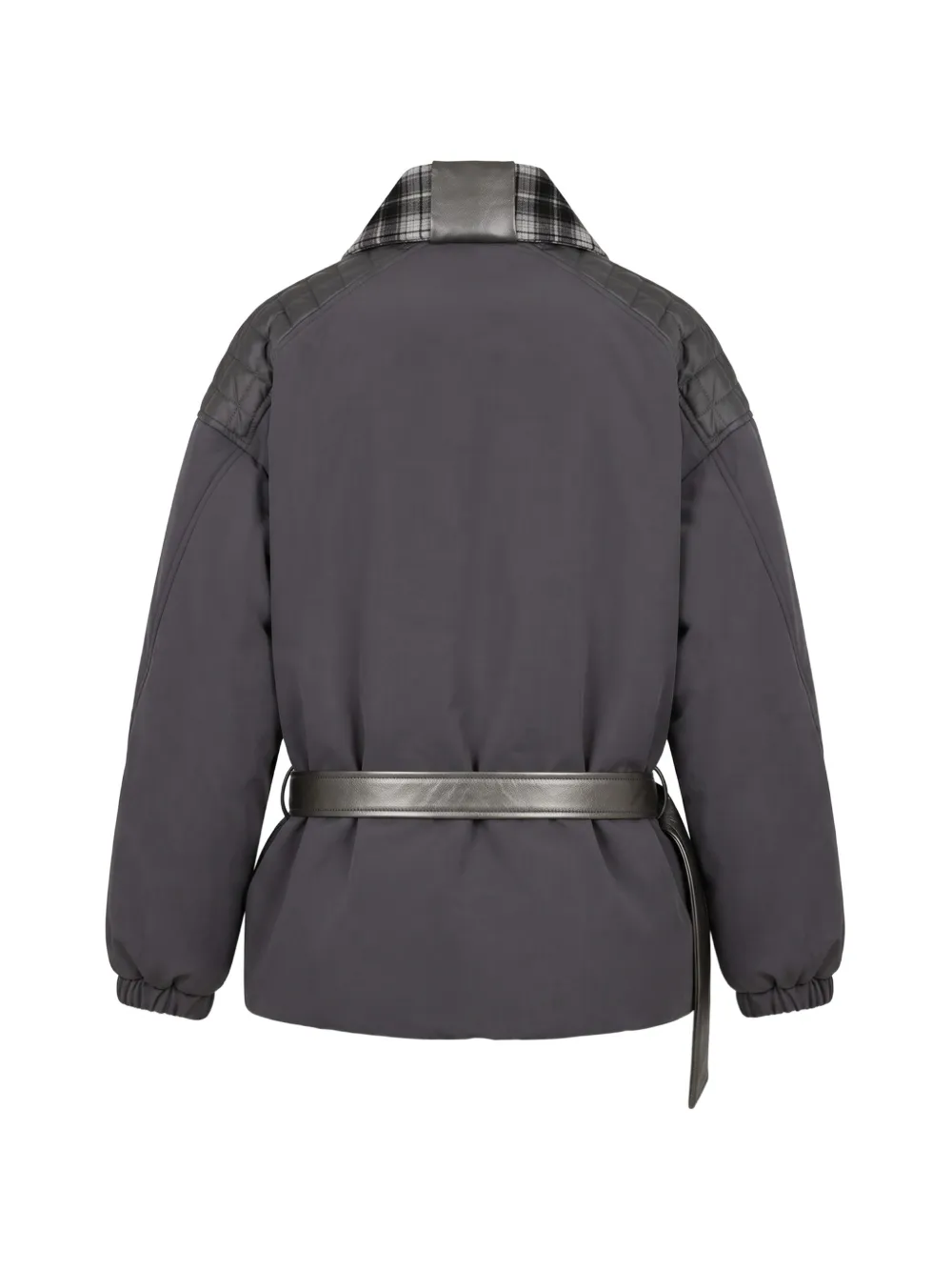 MARBELL Amy check-scarf jacket Grijs