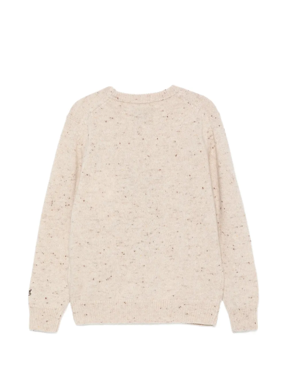 MC2 Saint Barth Kids Douglas flecked bear-motif sweater Beige