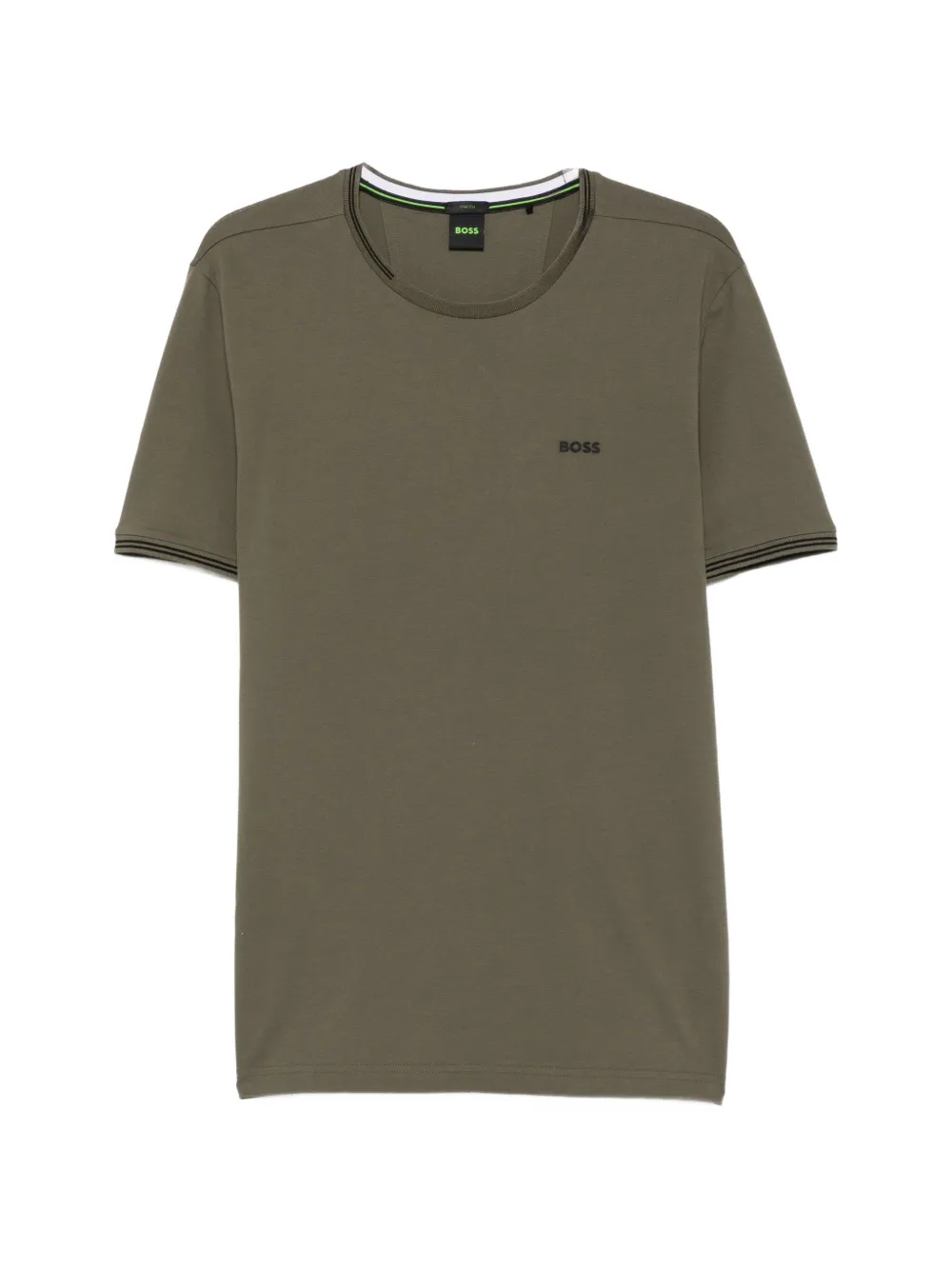 BOSS logo-print tipped T-shirt - Grün