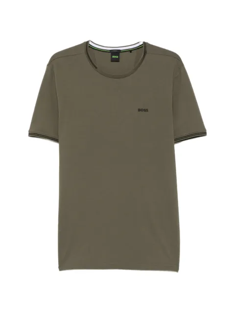 BOSS T-Shirt mit Logo-Print und Kontrastbesatz