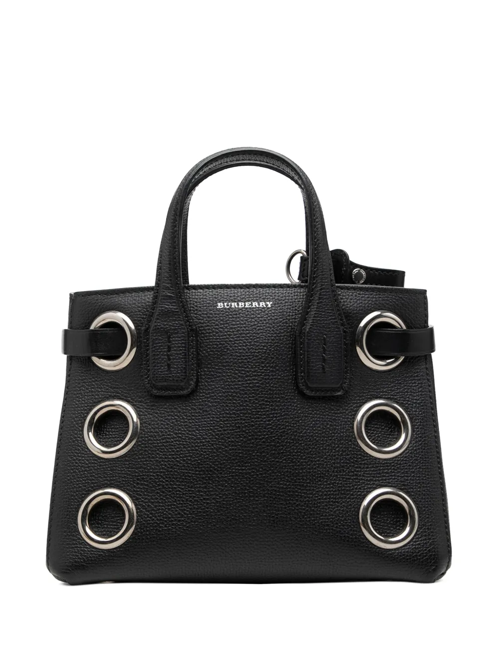 Burberry Pre-Owned 2018-2026 Baby Grained Calfskin Grommet Banner satchel - Black