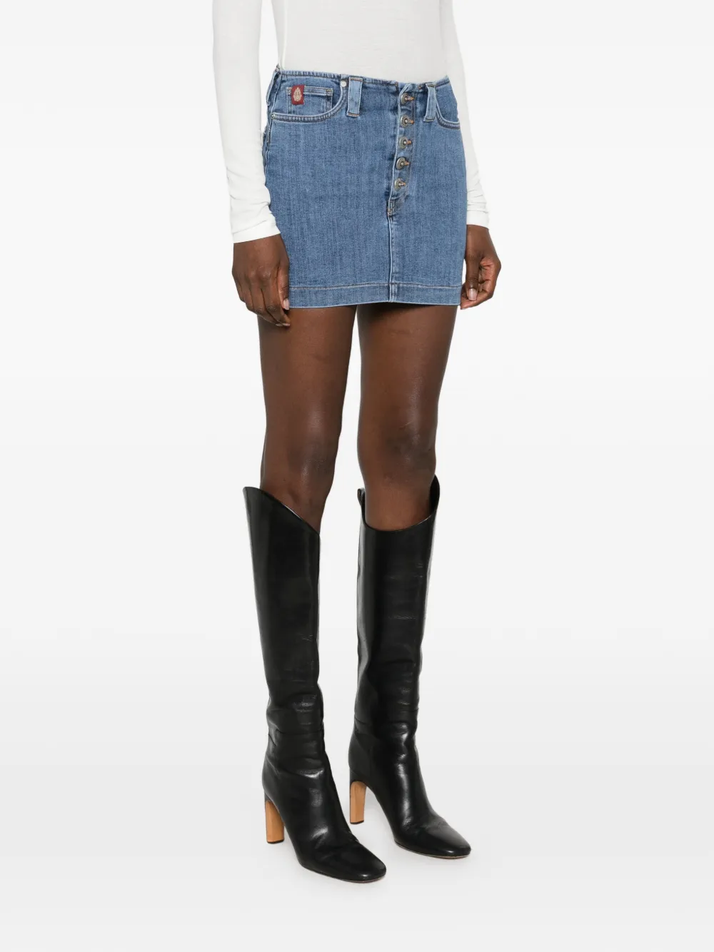 DONDUP button-up denim mini skirt Blauw
